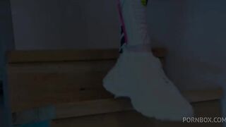 Pornbox Caller Bowl with sexy body gets first deep DP from six big cocks pissing on her with